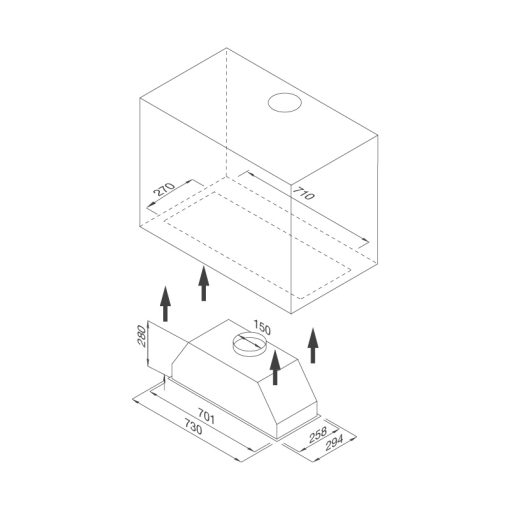 MÁY HÚT MÙI ÂM TỦ MALLOCA HIDDEN K-730