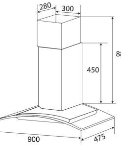 MÁY HÚT MÙI KÍNH CONG KAFF KF-GB906