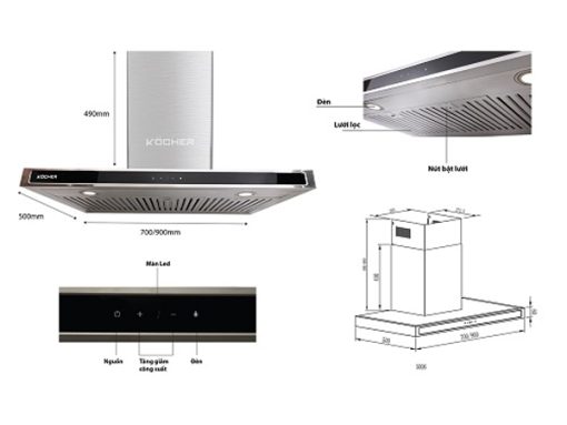 MÁY HÚT MÙI KOCHER K-225D-90