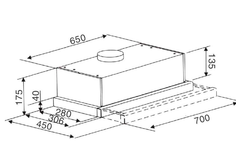 Máy Hút Mùi Âm Tủ KAFF KF-TL1007W