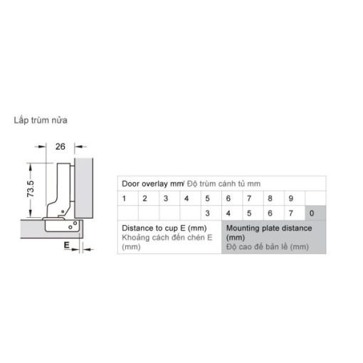 Bản Lề Metalla Sm 110 Độ, Giảm Chấn, Inox 304, Trọn Bộ Diy 483.01.720 - 11