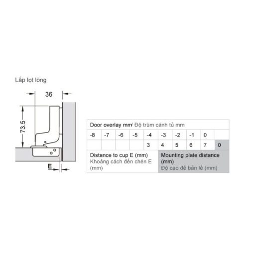 Bản Lề Metalla Sm 110 Độ, Giảm Chấn, Inox 304, Trọn Bộ Diy 483.01.720 - 15