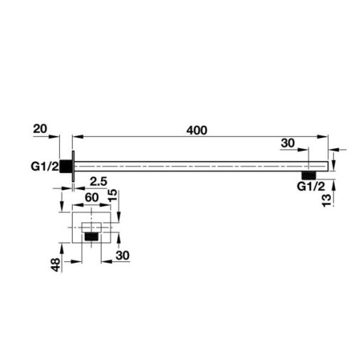 Tay Sen Gắn Tường Hafele 30X15X400 Mm 485.60.953 - 5