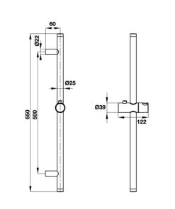 Thanh Trượt Cho Sen Tay 650 Mm Hafele 485.60.614 - 10 Thanh Trượt Cho Sen Tay 650 Mm Hafele 485.60.614 - 9