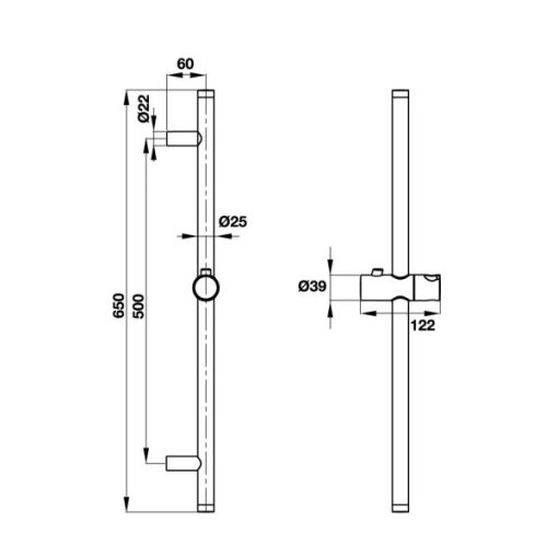 Thanh Trượt Cho Sen Tay 650 Mm Hafele 485.60.614 - 5