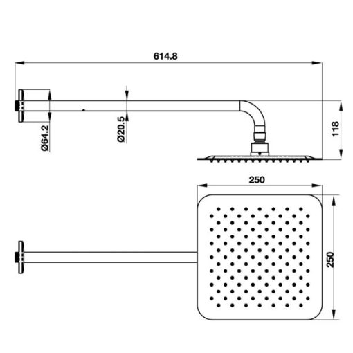 Sen Đầu Gắn Tường Hafele Airsense 485.60.624 - 5