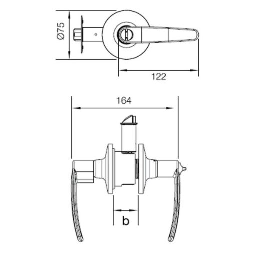 Bộ Khóa Tay Nắm Cửa Toilet 489.10.190 - 5