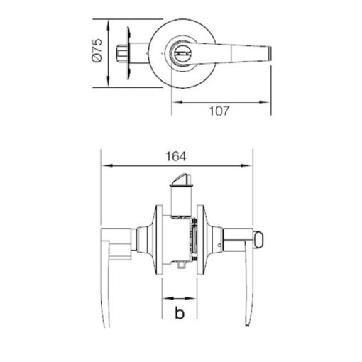 Bộ Khóa Tay Nắm Cửa Toilet 489.10.174 - 5