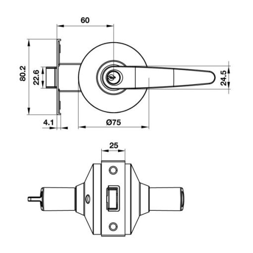 Bộ Khóa Tay Nắm Gạt 2 Chức Năng Hafele 489.10.820 - 7