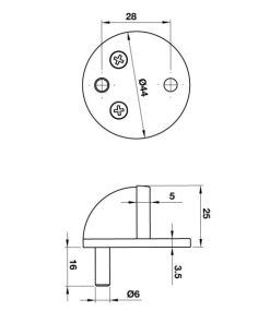 Chặn Cửa Bán Nguyệt Hafele 489.70.230 - 9