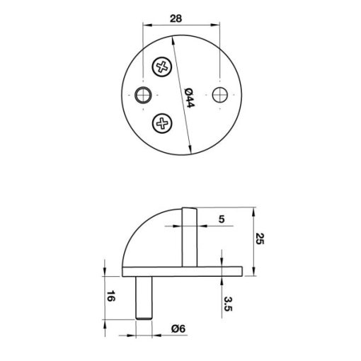 Chặn Cửa Bán Nguyệt Hafele 489.70.230 - 5