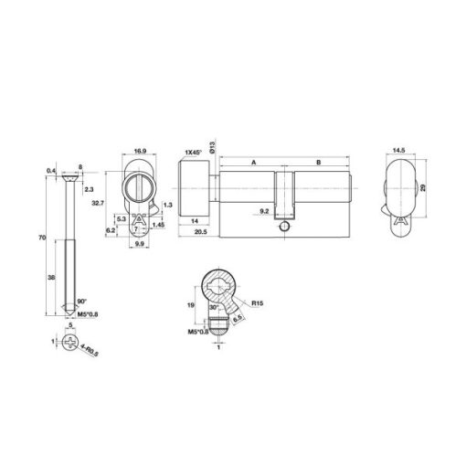 Ruột Khóa Cửa Wc Hafele 489.56.006 - 5