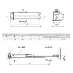 Thiết Bị Đóng Cửa Tự Động Hafele En2 489.30.012 - 13