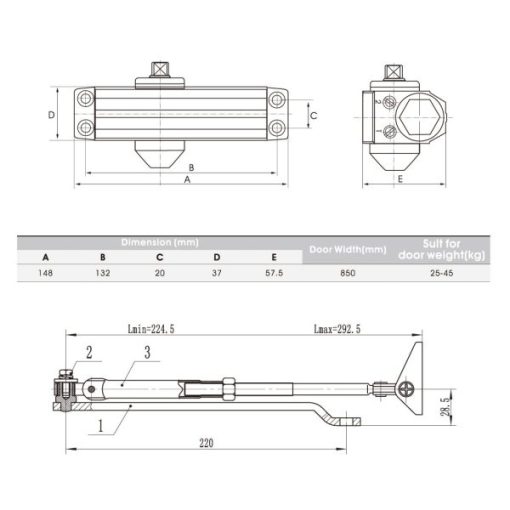 Thiết Bị Đóng Cửa Tự Động Hafele En2 489.30.012 - 7