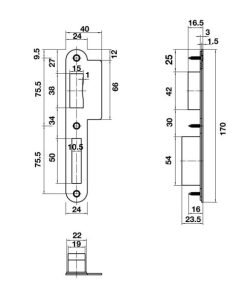 Thân Khóa Cc 72/45Mm Hafele 489.10.561 - 13