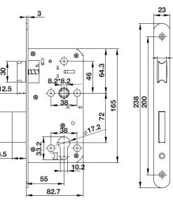 Thân Khóa Cc 72/55Mm Hafele 489.10.560 - 10 Thân Khóa Cc 72/55Mm Hafele 489.10.560 - 9