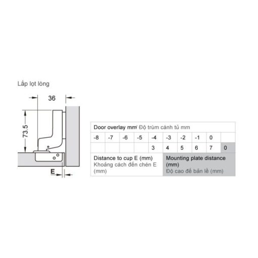 Bản Lề Metalla A 110 Độ, Giảm Chấn, Trọn Bộ Diy 493.03.025 - 15