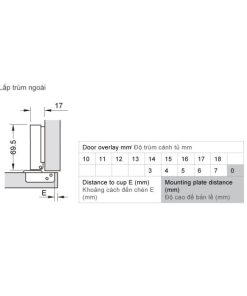 Bản Lề Metalla Sm 110 Độ, Giảm Chấn, Trọn Bộ Diy 493.03.022 - 21
