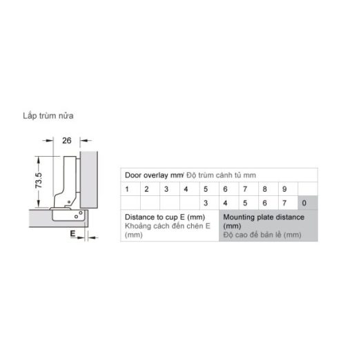 Bản Lề Metalla Sm 110 Độ, Giảm Chấn, Trọn Bộ Diy 493.03.022 - 11