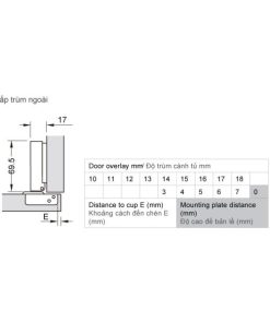 Bản Lề Metalla A 110 Độ, Giảm Chấn, Trọn Bộ Diy 493.03.025 - 21