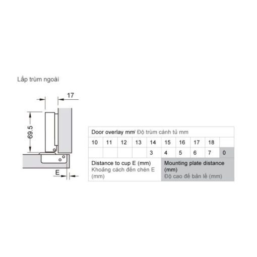 Bản Lề Metalla A 110 Độ, Giảm Chấn, Trọn Bộ Diy 493.03.025 - 7