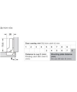 Bản Lề Metalla A 110 Độ, Giảm Chấn, Trọn Bộ Diy 493.03.025 - 25