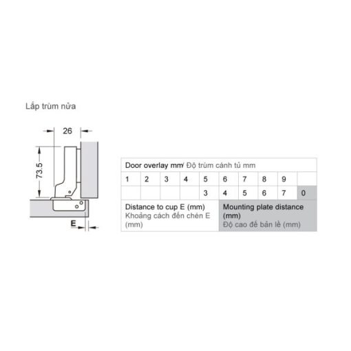Bản Lề Metalla A 110 Độ, Giảm Chấn, Trọn Bộ Diy 493.03.025 - 11