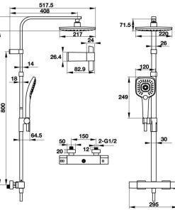 Thanh Sen Kết Hợp Có Bộ Trộn Điều Nhiệt Hafele Intensity 495.60.102 - 138 Thanh Sen Kết Hợp Có Bộ Trộn Điều Nhiệt Hafele Intensity 495.60.102 - 137