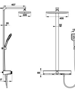 Thanh Sen Kết Hợp Có Bộ Trộn Điều Nhiệt Hafele Hydrotech 495.60.100 - 10 Thanh Sen Kết Hợp Có Bộ Trộn Điều Nhiệt Hafele Hydrotech 495.60.100 - 9