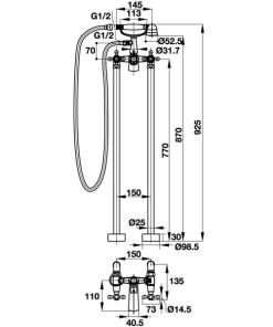 Bộ Trộn Bồn Tắm Đặt Sàn Hafele Vigor 495.61.179 - 9