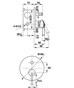 Bộ Trộn Sen Tắm Âm 2 Đường Nước Hafele Roots 495.61.147 - 10 Bộ Trộn Sen Tắm Âm 2 Đường Nước Hafele Roots 495.61.147 - 9