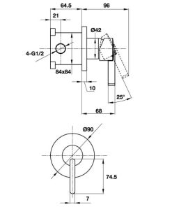 Bộ Trộn Sen Tắm Âm 1 Đường Nước Hafele Roots 495.61.146 - 9