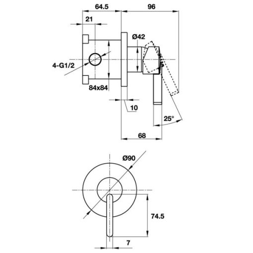 Bộ Trộn Sen Tắm Âm 1 Đường Nước Hafele Roots 495.61.146 - 5