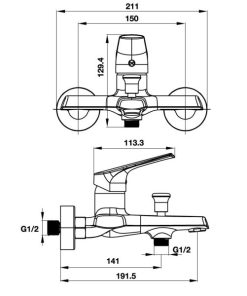 Bộ Trộn Bồn Tắm Lắp Nổi Hafele Vigor 495.61.142 - 7