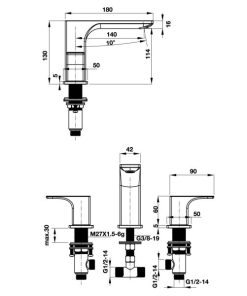Vòi Lavabo 3 Lỗ Hafele Regal 495.61.125 - 9