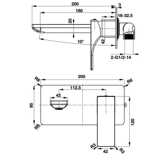 Vòi Lavabo Gắn Tường Hafele Regal 200 495.61.124 - 5