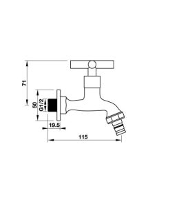 Vòi Lạnh Gắn Tường Hafele Compact 495.61.020 - 10 Vòi Lạnh Gắn Tường Hafele Compact 495.61.020 - 9