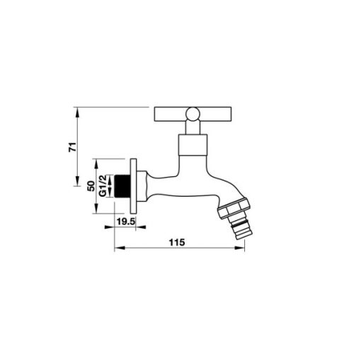 Vòi Lạnh Gắn Tường Hafele Compact 495.61.020 - 5