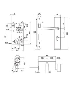 Bộ Tay Nắm Đế Dài Kiểu Oval (Tay Nắm - Thân Khóa - Ruột) Hafele 499.62.503 - 9