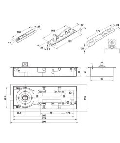 Bản Lề Sàn Có Chức Năng Giữ Cửa En3 Hafele 499.30.117 - 9