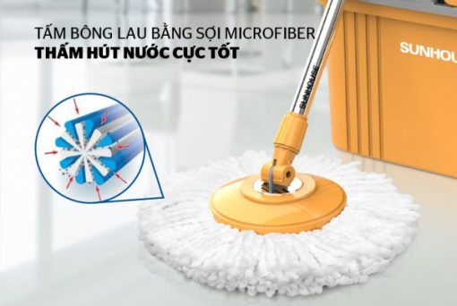 BÔNG LAU NHÀ MICROFIBER XOAY 360 ĐỘ SUNHOUSE KS-CO350M - 3