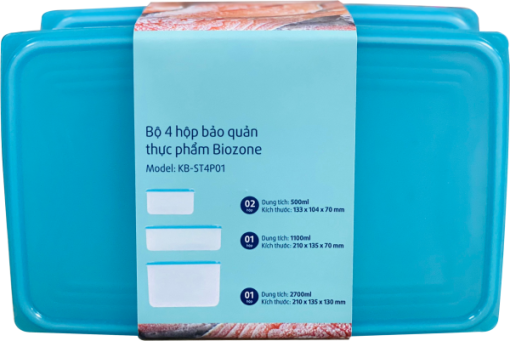 BỘ 4 HỘP BẢO QUẢN THỰC PHẨM BIOZONE KB-ST4P01 - 11