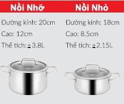 Bộ nồi inox Eurosun MC1801 Luxury