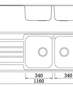 CHẬU RỬA BÁT KONOX Artusi KS11650 1D BÀN TRÁI - 9 CHẬU RỬA BÁT KONOX Artusi KS11650 1D BÀN TRÁI