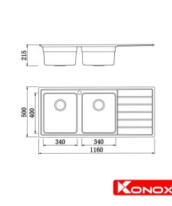 CHẬU RỬA BÁT KONOX Premium KS11650 2B