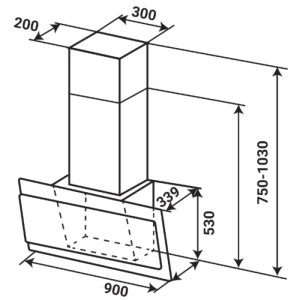 Máy Hút Mùi Phẳng KAFF KF-LUX AT90FH BK