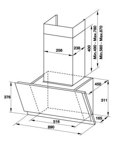 Máy Hút Mùi Gắn Tường Mặt Kính Vân Hafele Hh-Wvs90A 533.86.003 - 110 Máy Hút Mùi Gắn Tường Mặt Kính Vân Hafele Hh-Wvs90A 533.86.003 - 109