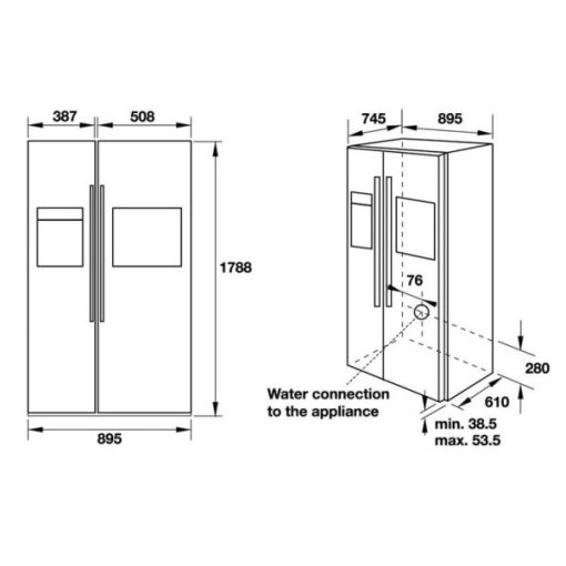 Tủ Lạnh Hafele Side-By-Side Hf-Sbsic 534.14.250 - 3
