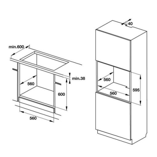 Lò Nướng Âm Tủ Hafele Ho-T60D 534.05.561 - 3