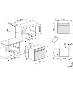 LÒ NƯỚNG ĐỐI LƯU SMEG, 60CM, CLASSICA, THÉP KHÔNG GỈ CHỐNG DÍNH SF6371X 535.64.663 - 9